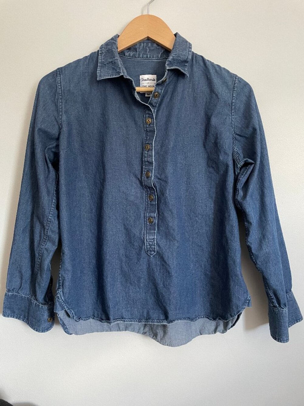 Tradlands x The Reed Denim Chambray Popover Shirt, Size Medium